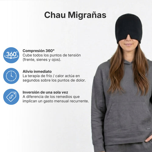 Gorro - Alivia migrañas, dolores de cabeza y sinusitis